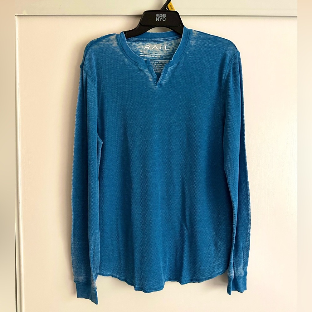 Ocean Blue Sz Small Ribbed l/s Tee by The Rail